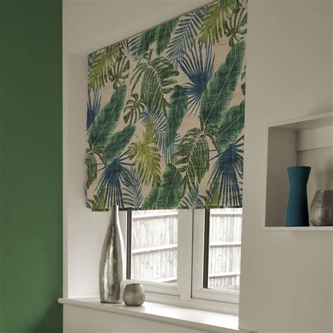 Palm Leaf Velvet Print Roman Blind in 2020 | Blinds, Roman blinds ...