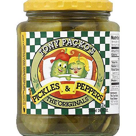 Tony Packos Pickles & Peppers Original - 24oz Jar