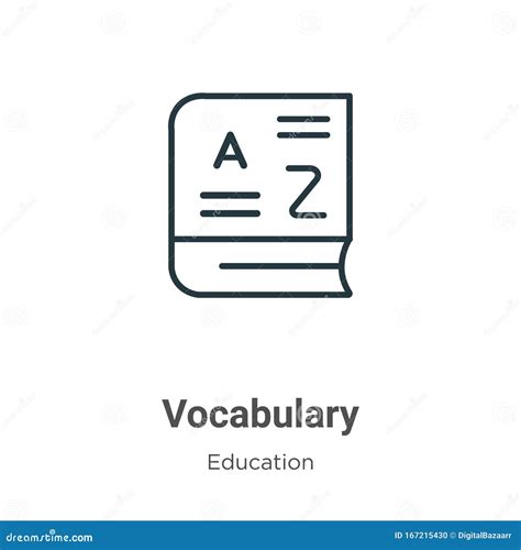 Vocabulary Outline Vector Icon. Thin Line Black Vocabulary Icon, Flat Vector Simple Element ...