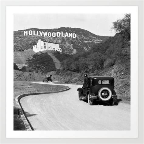 Old Hollywood sign Hollywoodland black and white photograph Art Print ...