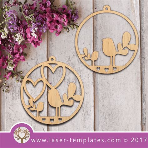 Laser Cut Bird Decorations Template, Download Laser Ready Vectors. – Laser Ready Templates