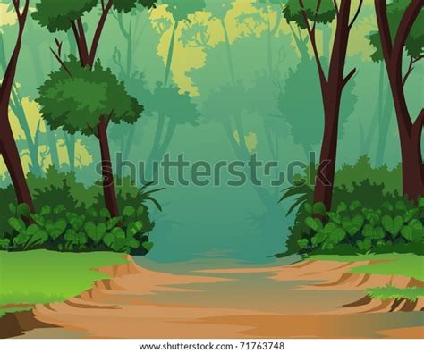 Jungle Background Pleasant Scenery Stock Illustration 71763748