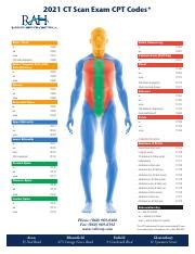 CPT codes for CT and MRI scans.pdf - 2021 CT Scan Exam CPT Codes* Brain ...