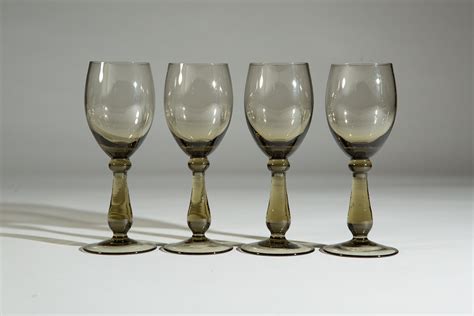 Smoke Brown Apéritif Glasses -Set of 4 Vintage Smokey Grey Sipping ...