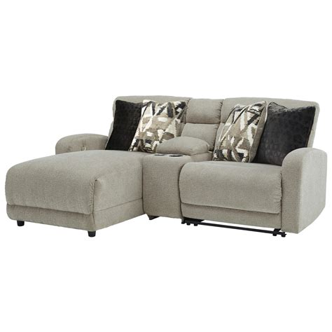 Ashley (Signature Design) Colleyville 3-Piece Power Reclining Sectional with Chaise and Console ...