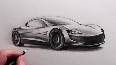 How to Draw a Car The Tesla Roadster - YouTube