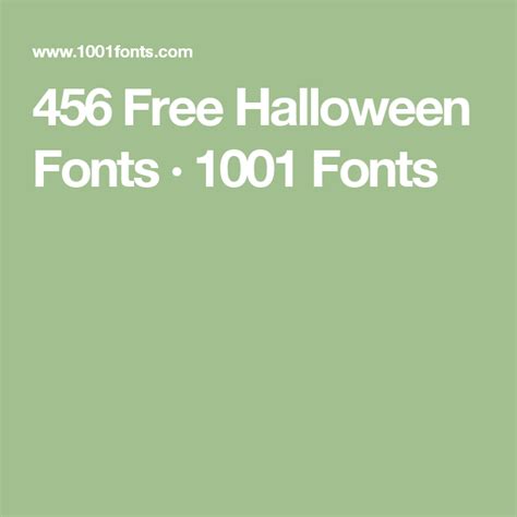 456 Free Halloween Fonts · 1001 Fonts