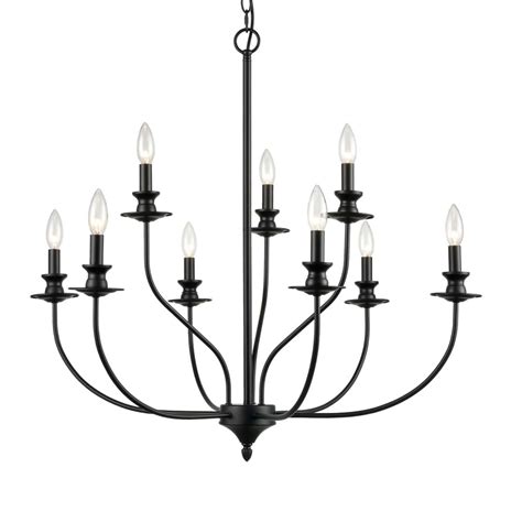 Black Farmhouse Candle Dining room Chandelier | Claxy