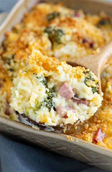 Ham Casserole with Broccoli and Rice - The Cozy Cook