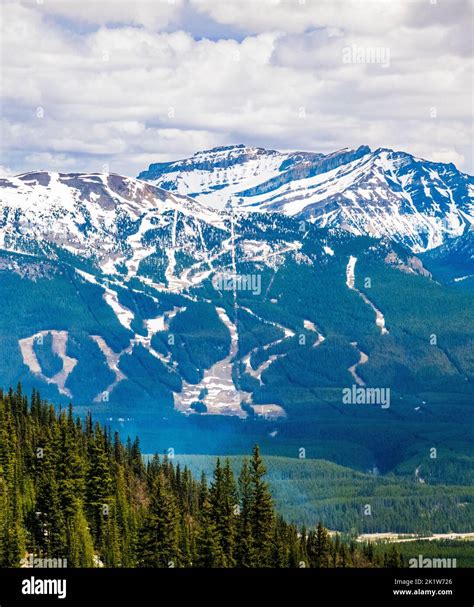 Lake Louise Ski Resort viewed from Lake Agnes trail; Lake Louise; Banff ...