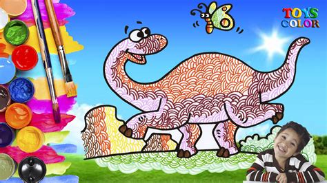 Como Dibujar y Colorear un Dinosaurio, How to Draw and Color a Dinosaur ...