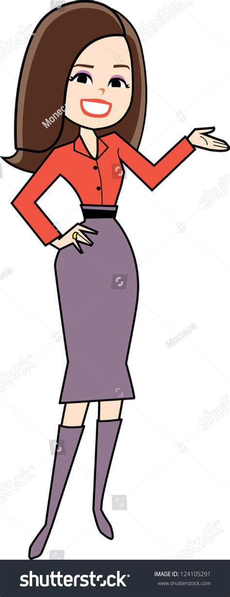 Cartoon Woman Clipart Retro Style Drawing Stock Vector (Royalty Free) 124105291 | Shutterstock