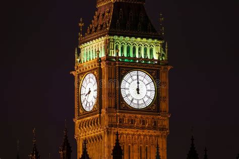 Big Ben Striking Midnight on New Year`s Eve Stock Photo - Image of ...