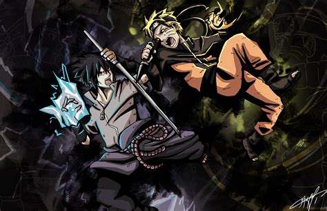 Naruto Vs Sasuke Phone Wallpaper