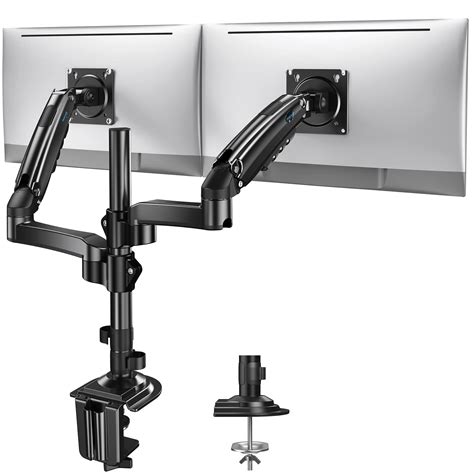 Buy Dual Monitor Stand - Height Adjustable Spring Double Arm Monitor ...