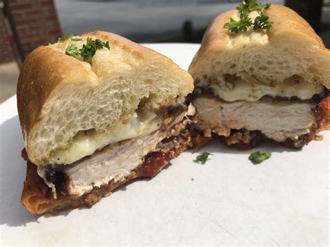 [Homemade] Chicken Parm Sandwich on garlic bread : r/food