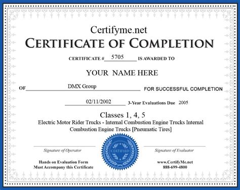 Printable Forklift Certification Card Template Free