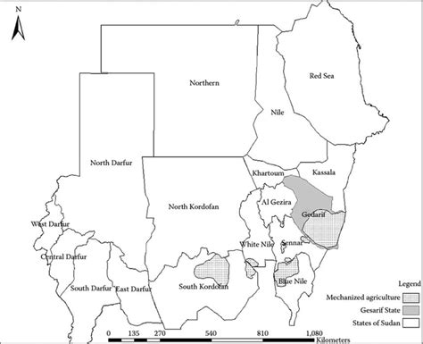 Printable Sudan States Map – Free download and print for you.