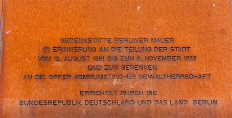 Berlin Wall Memorial | Inscription in a metal wall at the Be… | Flickr