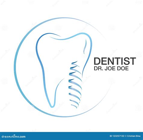 Dentist Dental Implant Teeth Vector Logo Stock Vector - Illustration of dentist, implant: 123257132