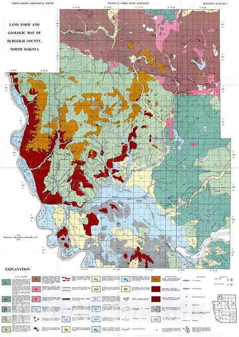 Antique Map, Vintage Map, Water Resources, Groundwater, North Dakota, Historical Maps ...