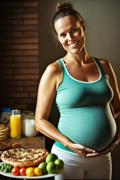 Premium AI Image | Ai generated illustration pregnant women with heathy diet