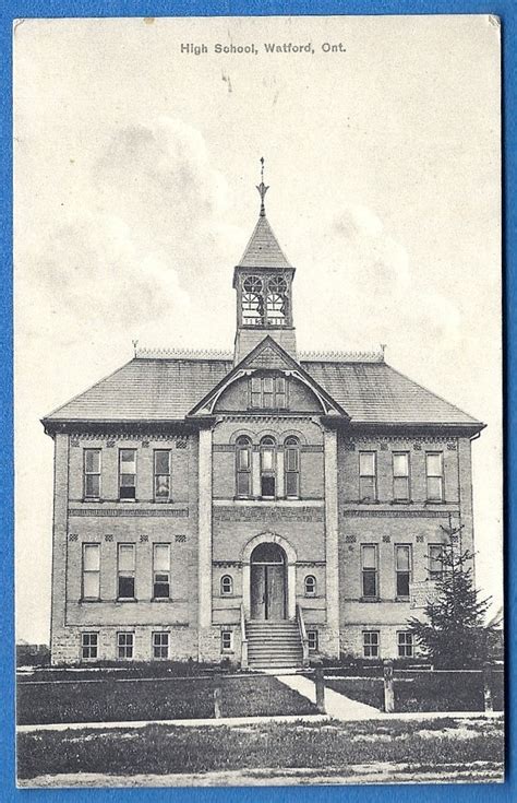 High School Watford, Ontario Canada, Vintage Postcard, Rumsey early 1900s Crafting scrapbooking ...