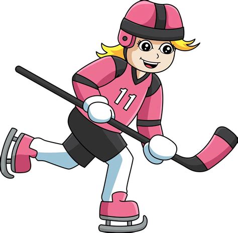 niña jugando al hockey dibujos animados color clipart 7066860 Vector en ...