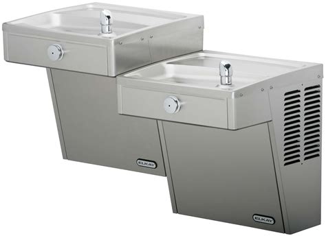 Elkay VRCTLFRDDSC Bi-Level Frost Resistant NON-REFRIGERATED Drinking Fountain ...