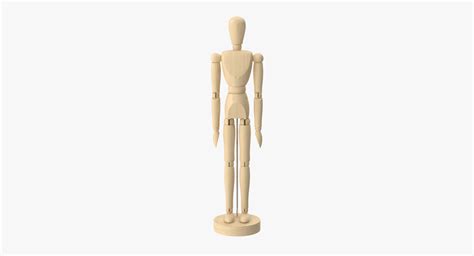 wooden mannequin rigged 3d model