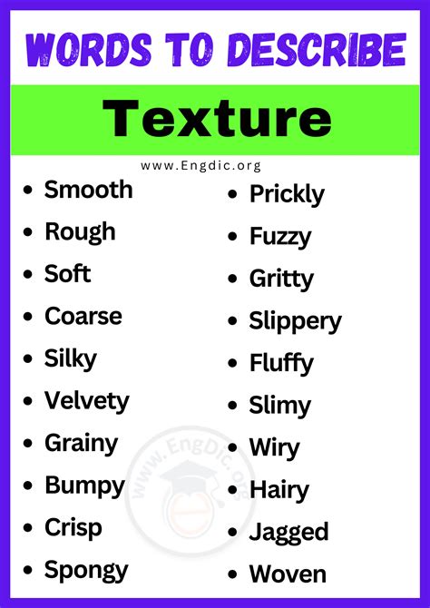 20+ Best Adjectives for Texture, Words to Describe a Texture - EngDic