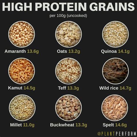 Protein In Grains Chart