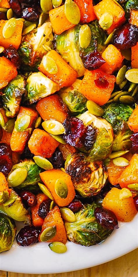 Thanksgiving: Roasted Brussels Sprouts, Butternut Squash, Pumpki… | Thanksgiving recipes side ...