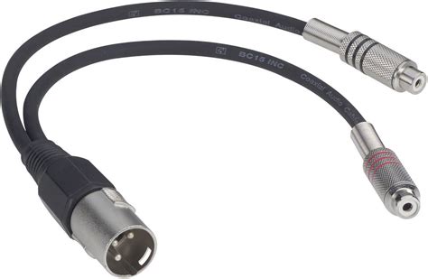 Paccs XLR Adapter cable [1x XLR plug - 2x RCA socket (phono)] 0.60 m Black | Conrad.com