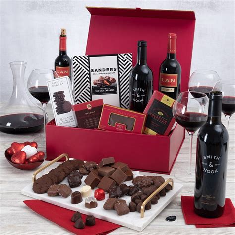 Curated Red Wine and Chocolate Gift Box by GourmetGiftBaskets.com