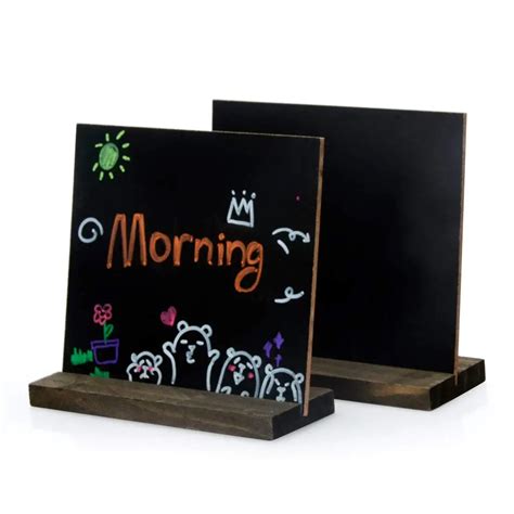 New 8 Pack Mini Chalkboard Signs, Vintage Wooden Tabletop Chalkboard Sign with Base Stand ...