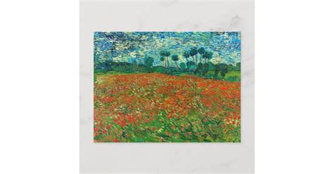 Vincent Van Gogh Poppy Field Fine Art Postcard | Zazzle