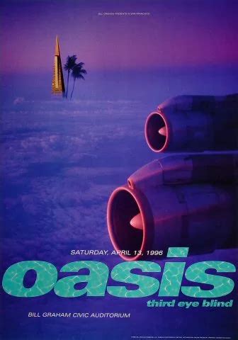 Oasis Vintage Concert Poster from Bill Graham Civic Auditorium, Apr 13, 1996 at Wolfgang's