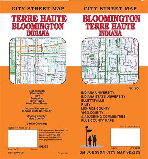 Bloomington / Terre Haute, Indiana Street Map - GM Johnson Maps