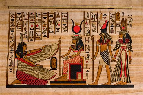 Ancient Egyptian Hieroglyphs On Papyrus Stock Photo - Download Image Now - iStock