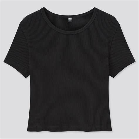 Check styling ideas for「Cotton Ribbed Crew Neck Short-Sleeve Crop Top」| UNIQLO US