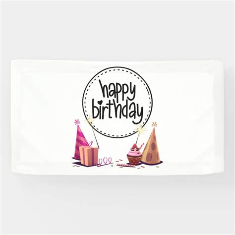 Happy Birthday Party 1.6x3 Vinyl Banner | Zazzle in 2022 | Happy ...