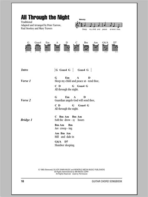 All Through The Night by Peter, Paul & Mary - Guitar Chords/Lyrics - Guitar Instructor