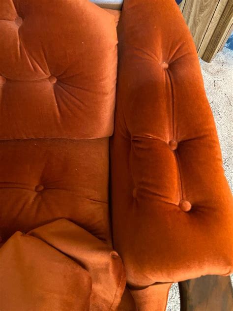 Vintage Tufted Velvet Sofa and Chair | EstateSales.org