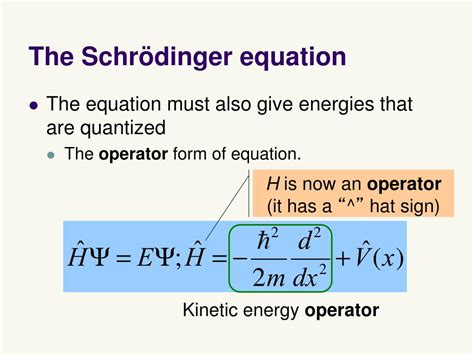 PPT - Lecture 3 The Schrödinger equation PowerPoint Presentation, free ...