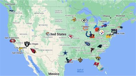 NFL Teams Map with Logos | NFL Teams Location - FTS DLS KITS