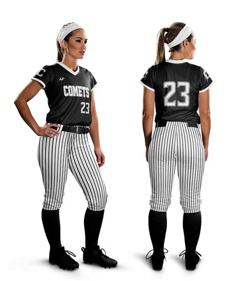 Featured Comets Solid Black Women’s Softball Uniform | All Pro Team Sports