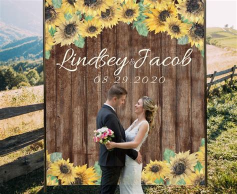 Sunflower wedding Wedding backdrop for reception Rustic | Etsy