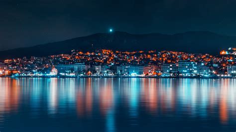 Night Cityscape Reflections 4K Wallpapers | HD Wallpapers | ID #26075