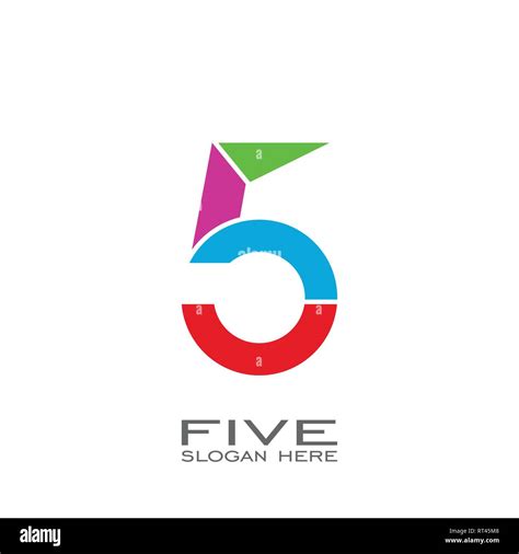 Five logo, 5 numbers logo design. number 5 graphic logo template, colorful design Stock Vector ...